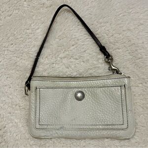 Coach Off White Leather Wristlet Purse
